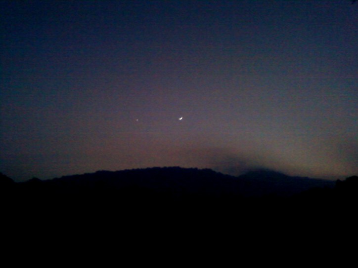 Image or picture Venus and the moon from Rancho San Antonio.